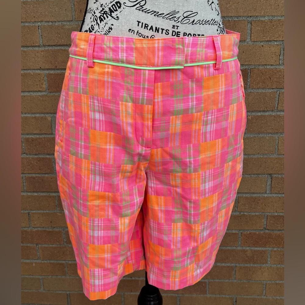 NWT Lady Hagen Islamorada Golf Patchwork 10" short Orange Nectar Size 4